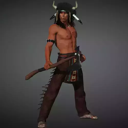 red indian High quality character full Rigged and Animated 