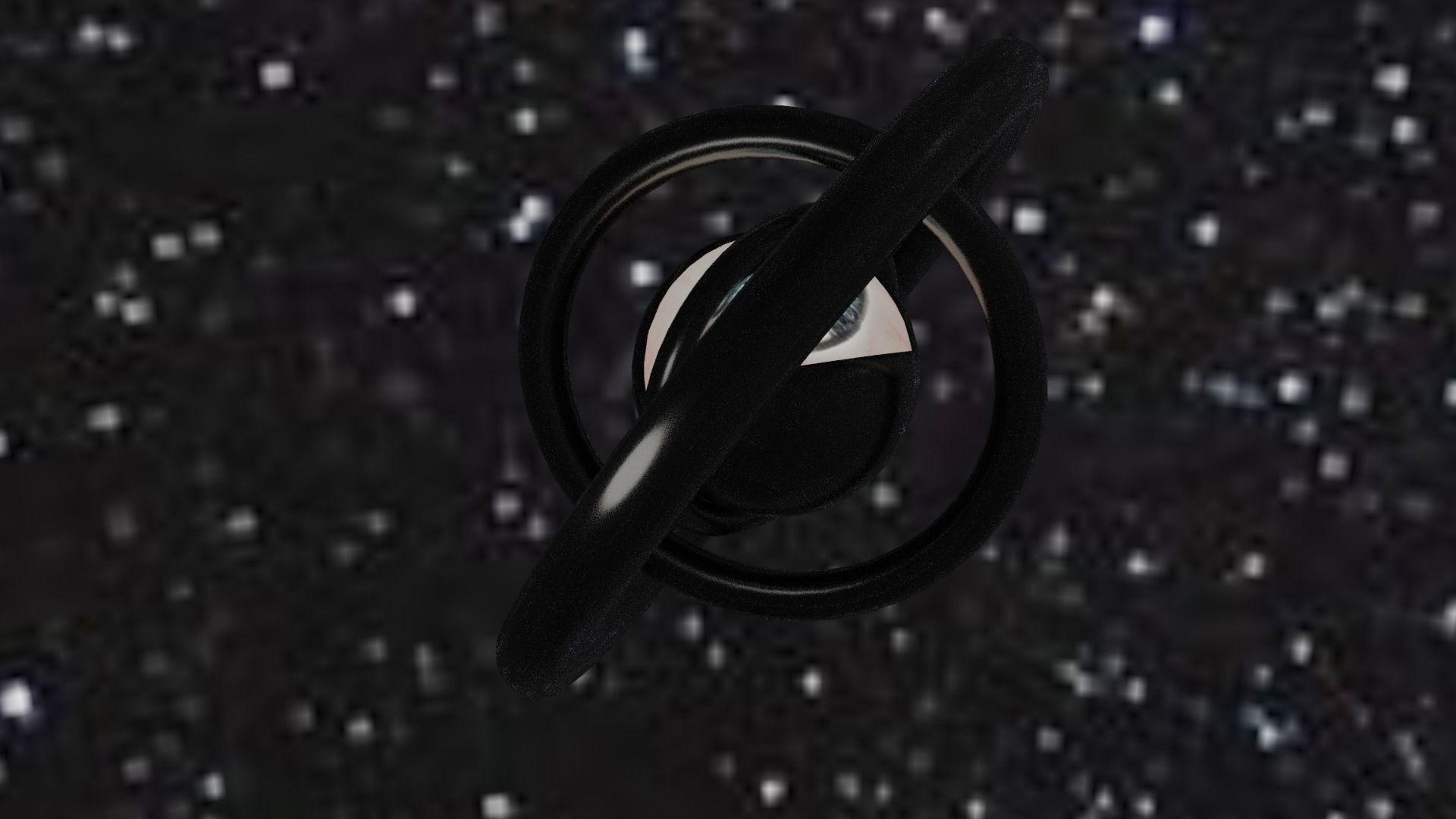 Spaceship with eye Low-poly 3D model_39