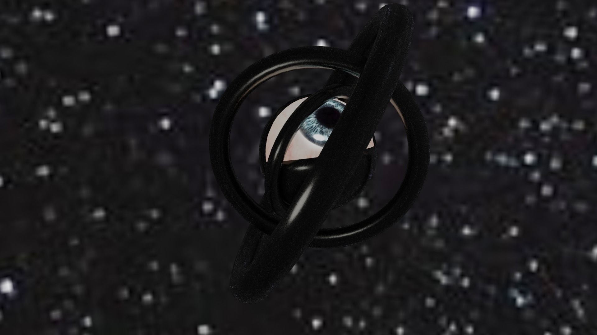 Spaceship with eye Low-poly 3D model_59