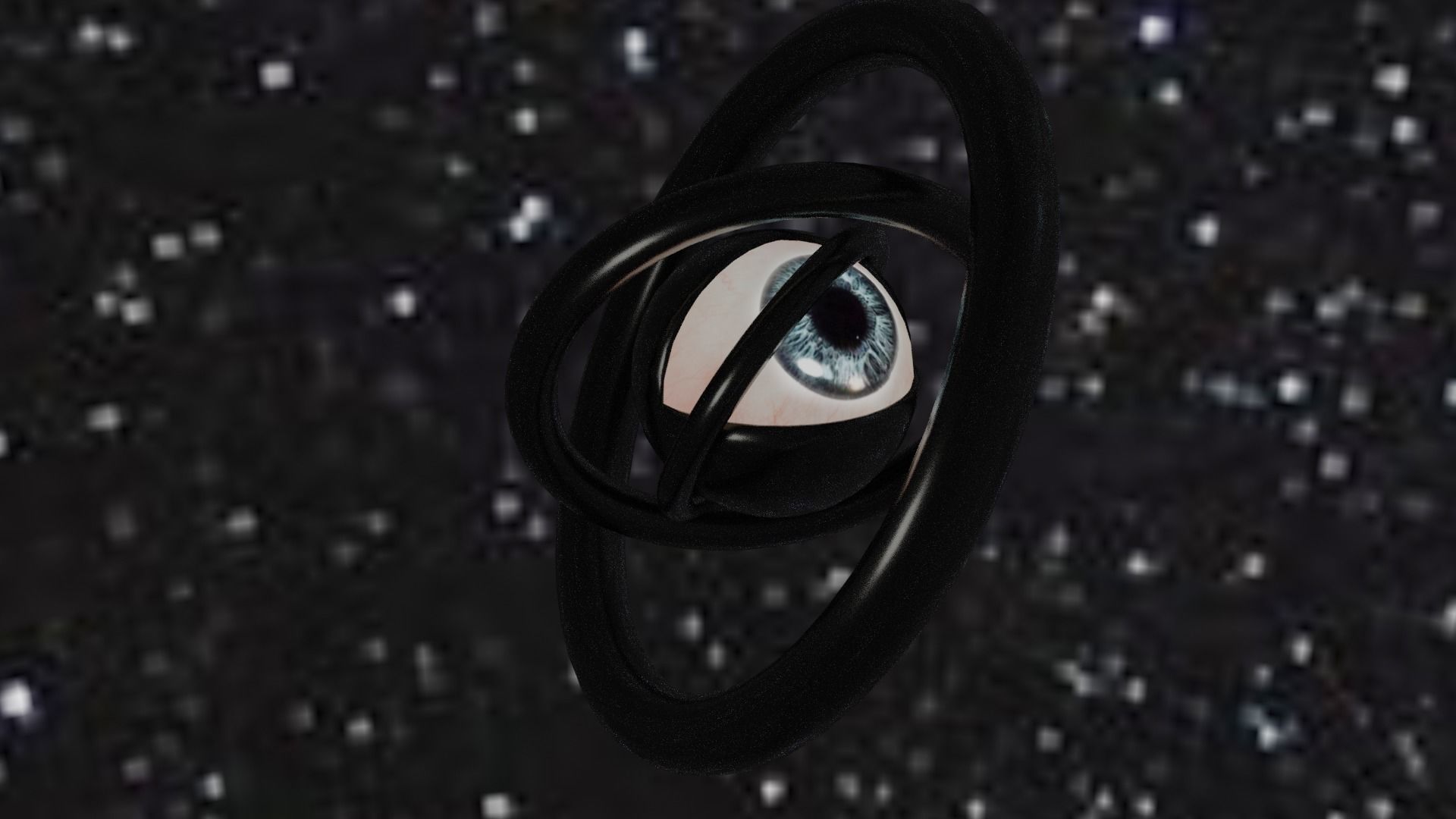 Spaceship with eye Low-poly 3D model_28