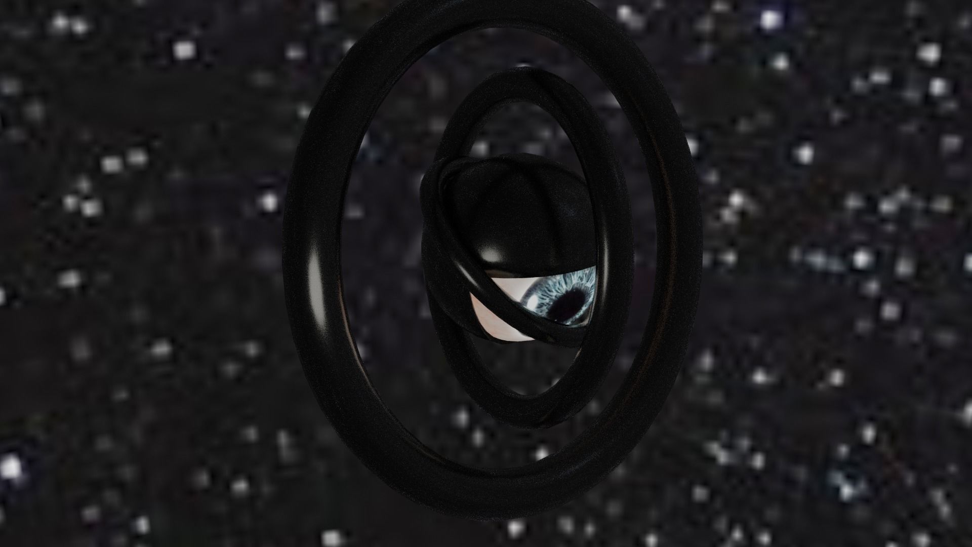 Spaceship with eye Low-poly 3D model_35