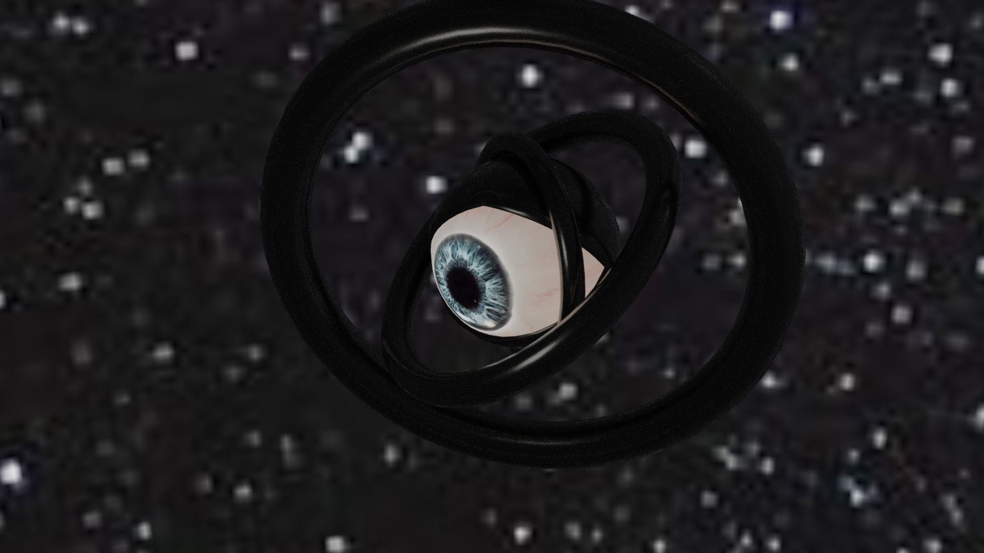 Spaceship with eye Low-poly 3D model_14