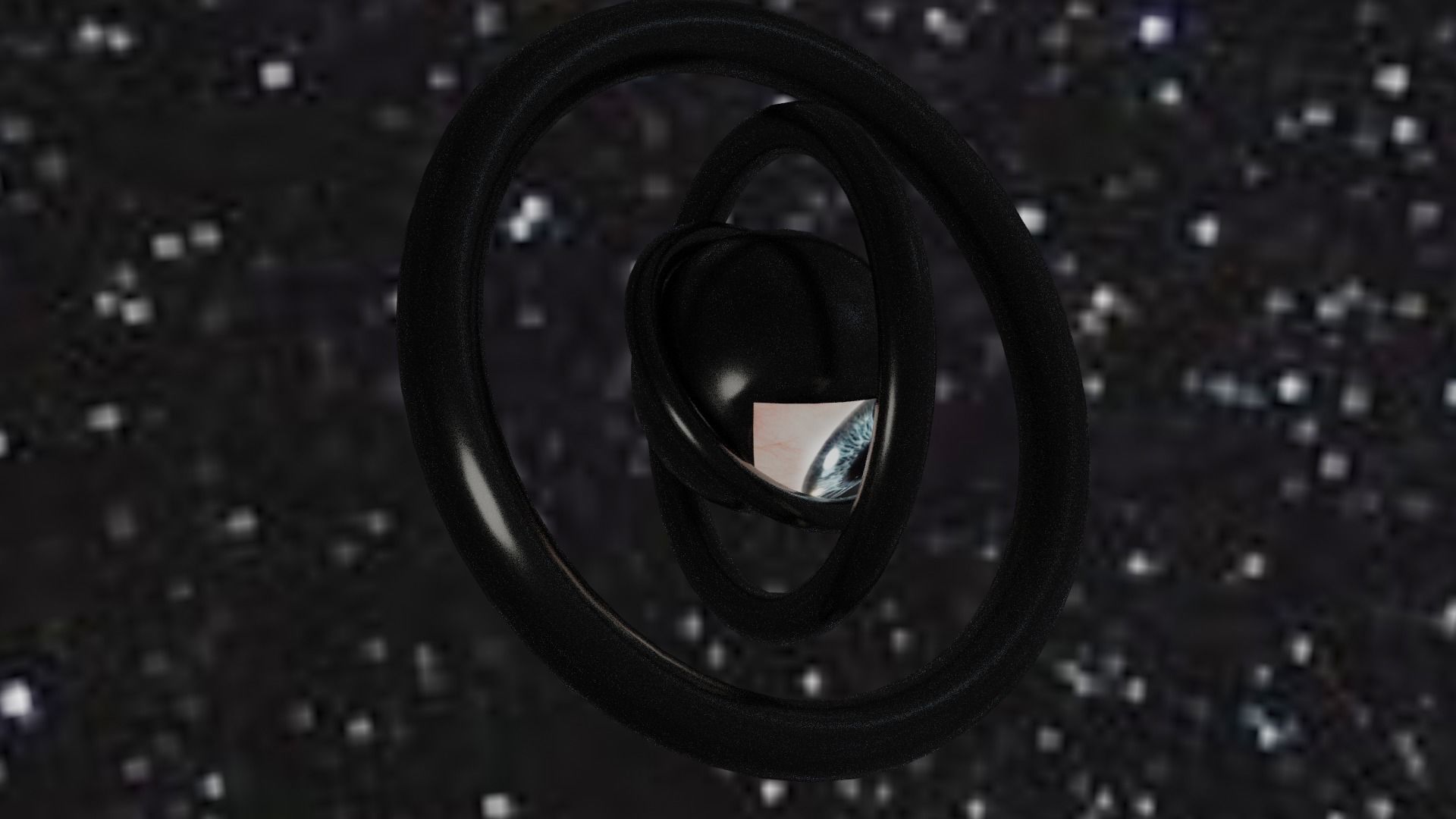 Spaceship with eye Low-poly 3D model_29