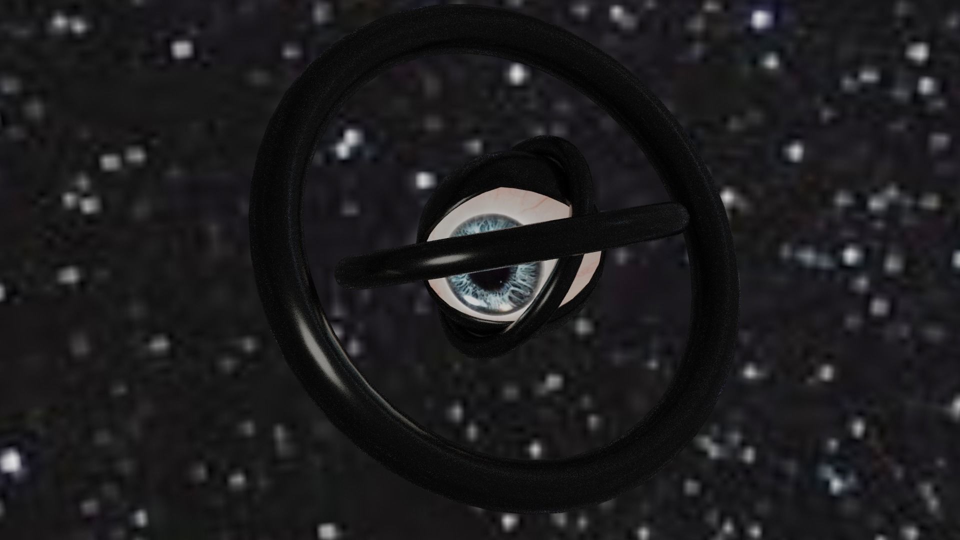 Spaceship with eye Low-poly 3D model_60