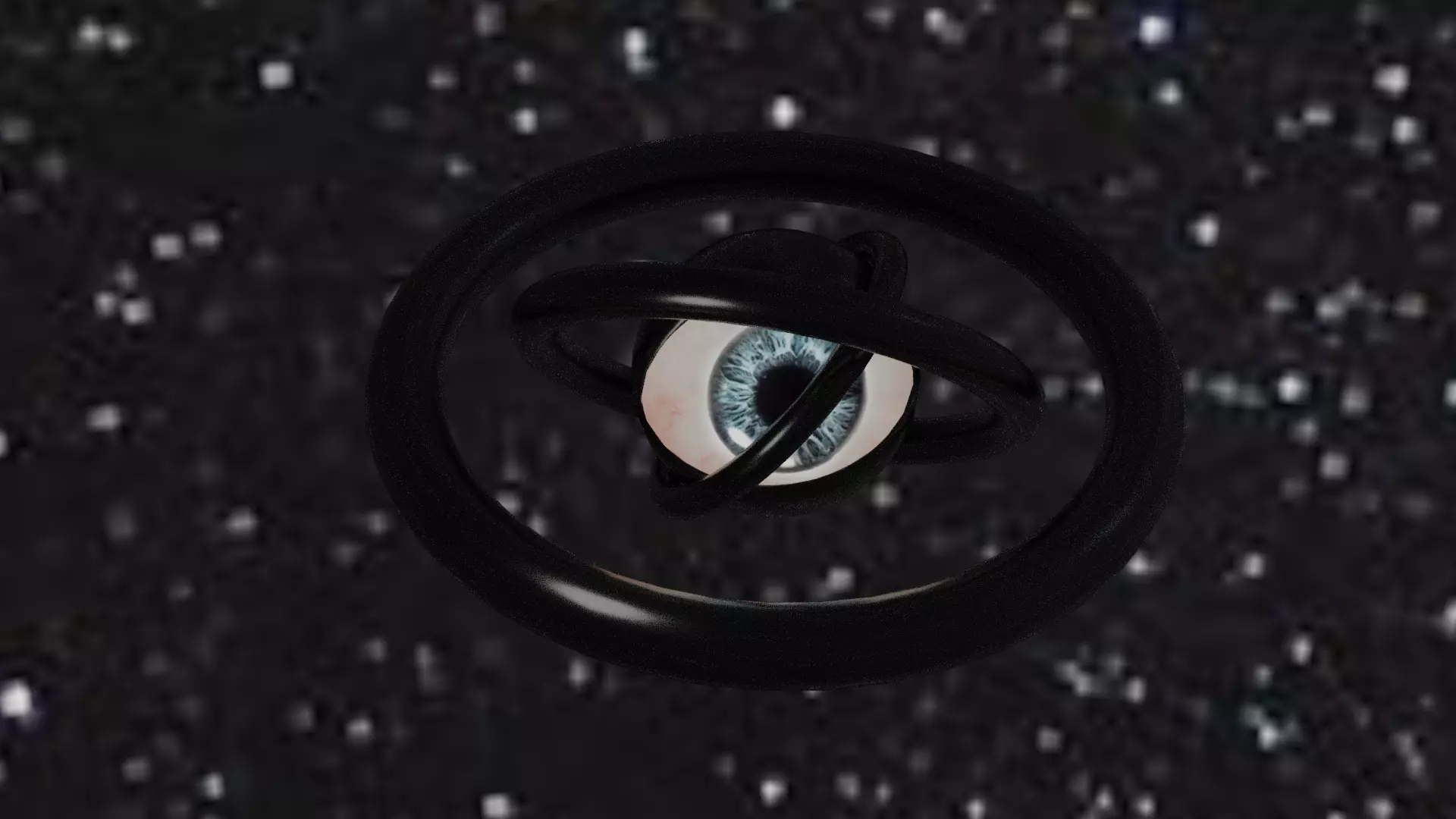 Spaceship with eye Low-poly 3D model_0