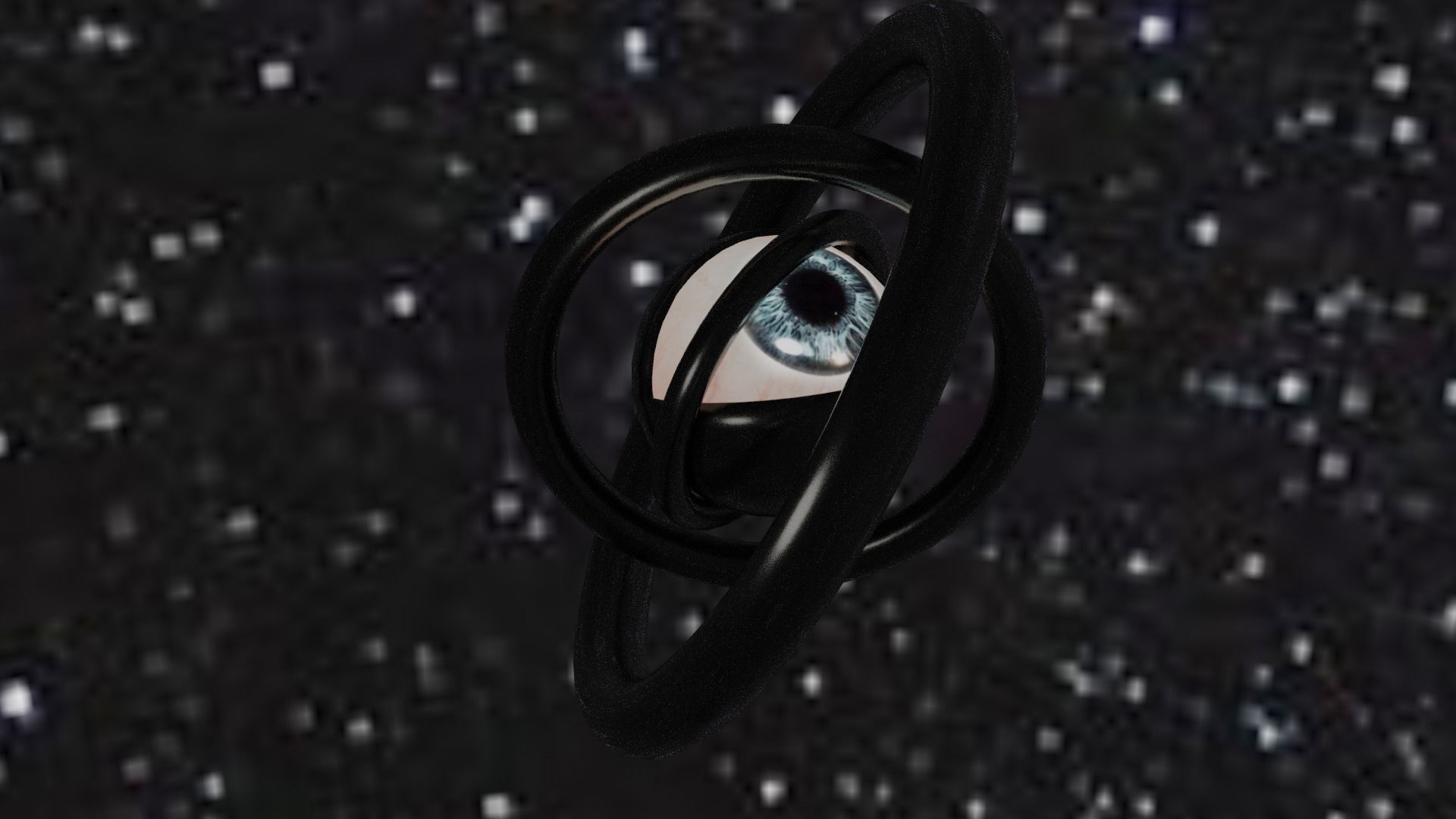 Spaceship with eye Low-poly 3D model_7