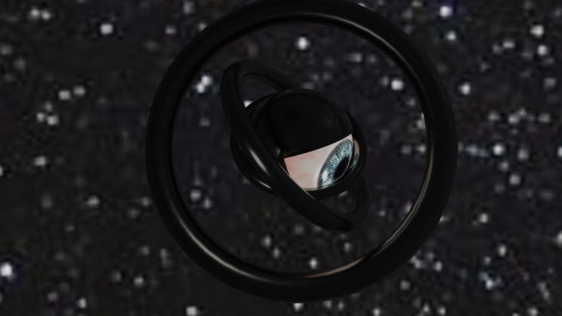 Spaceship with eye Low-poly 3D model_2