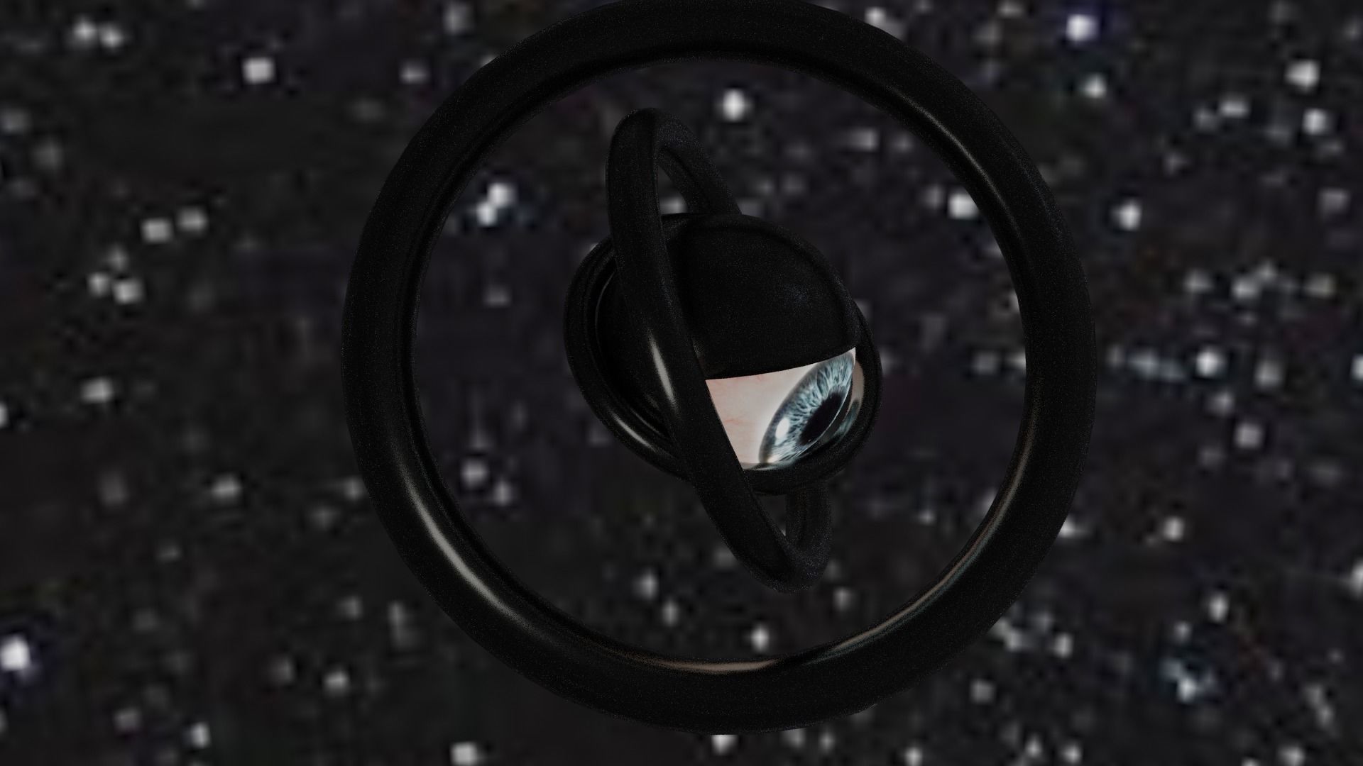 Spaceship with eye Low-poly 3D model_32