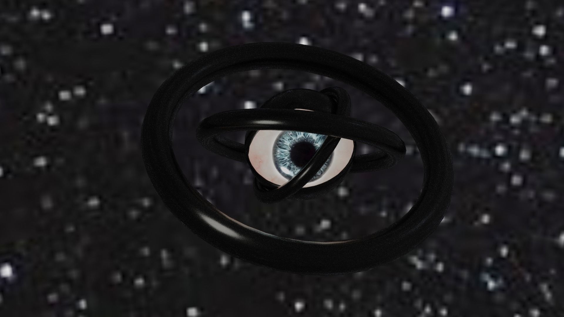 Spaceship with eye Low-poly 3D model_65