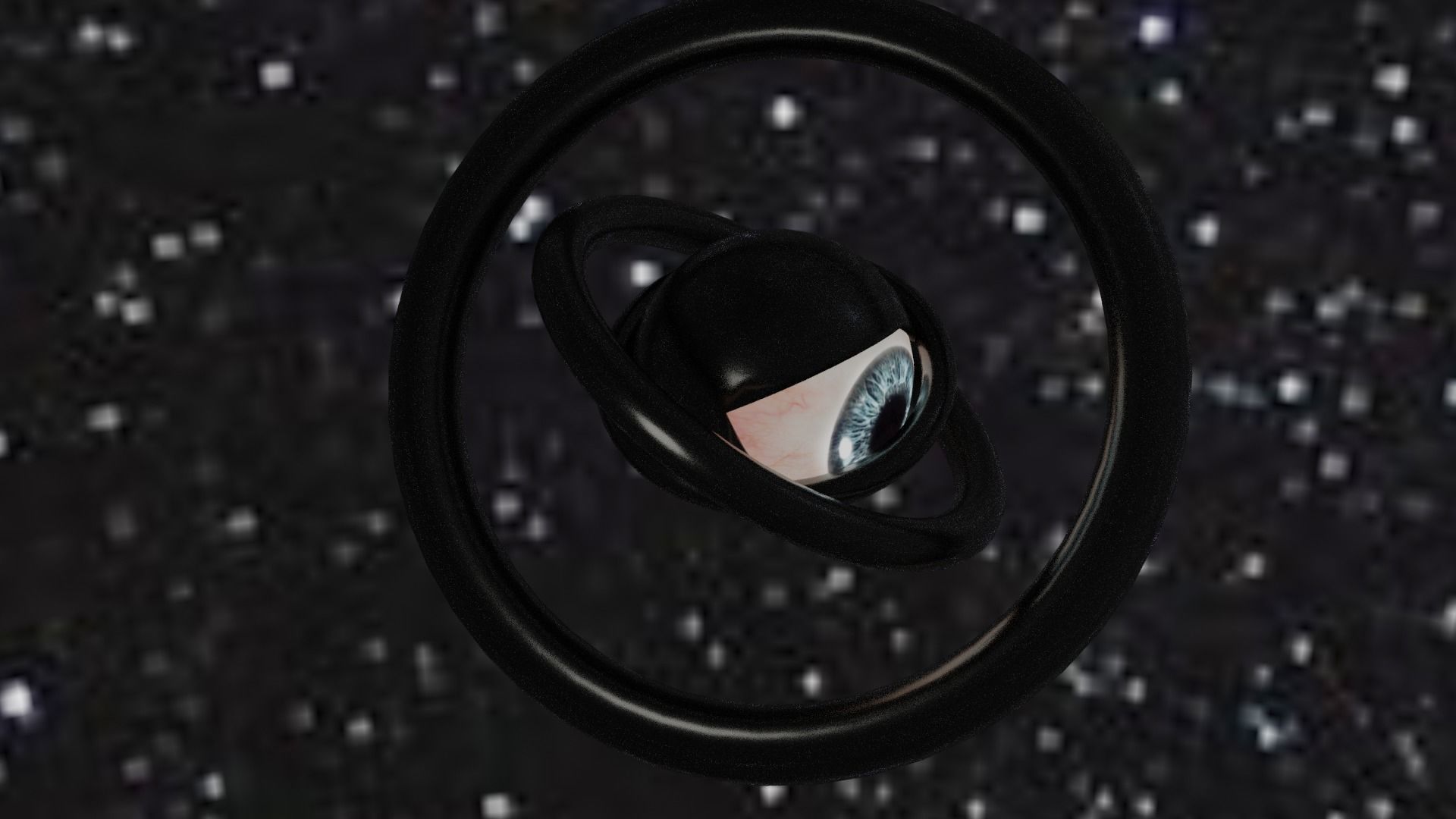 Spaceship with eye Low-poly 3D model_19