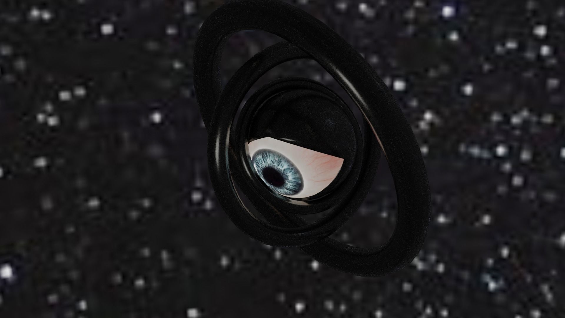 Spaceship with eye Low-poly 3D model_41