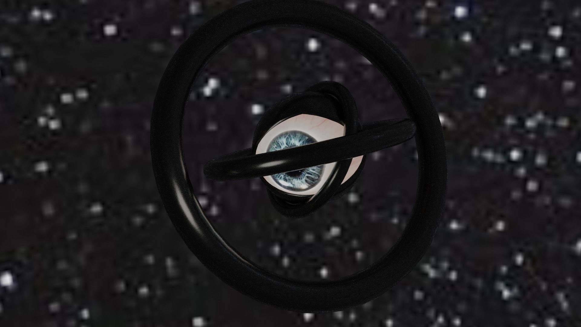 Spaceship with eye Low-poly 3D model_18