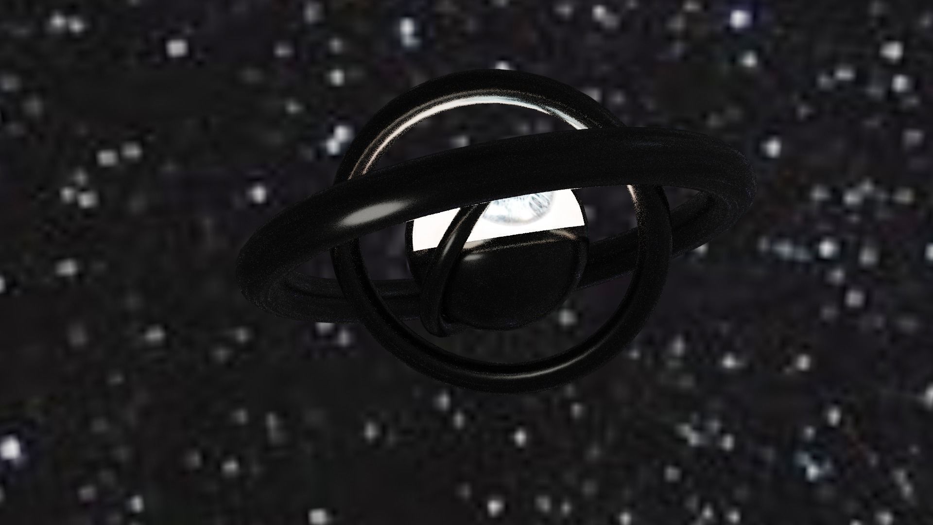 Spaceship with eye Low-poly 3D model_21