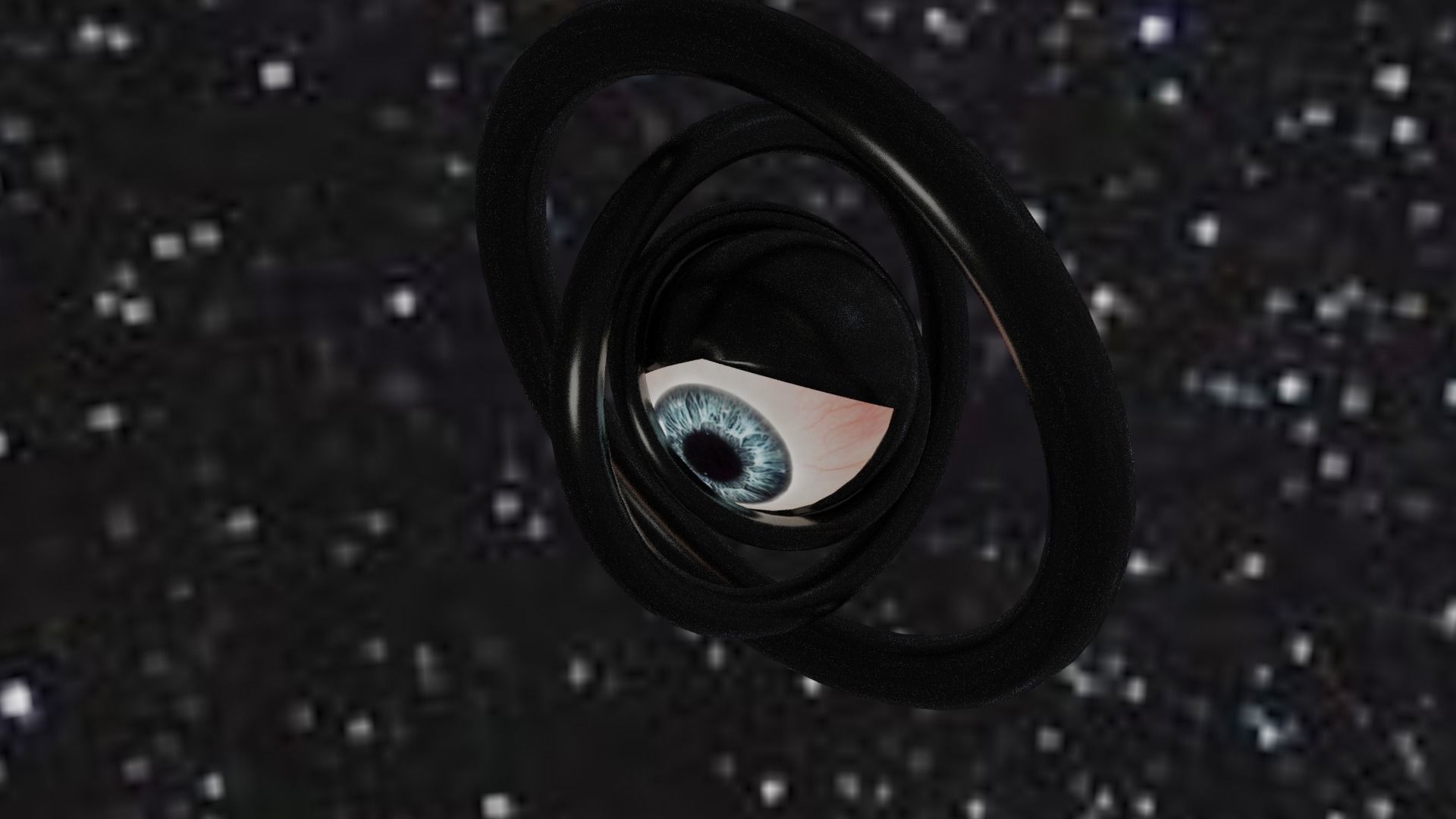 Spaceship with eye Low-poly 3D model_4