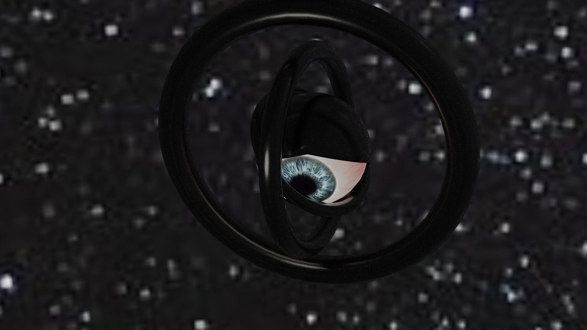 Spaceship with eye Low-poly 3D model_31