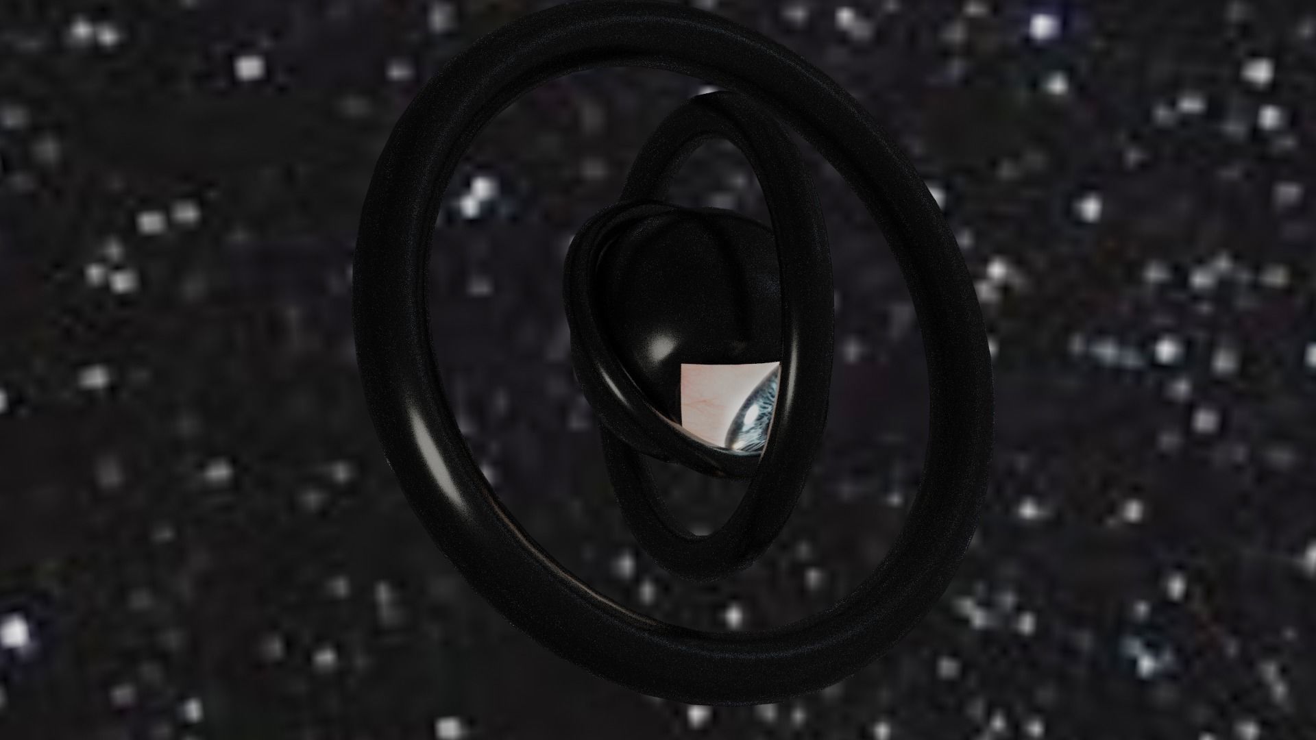 Spaceship with eye Low-poly 3D model_5