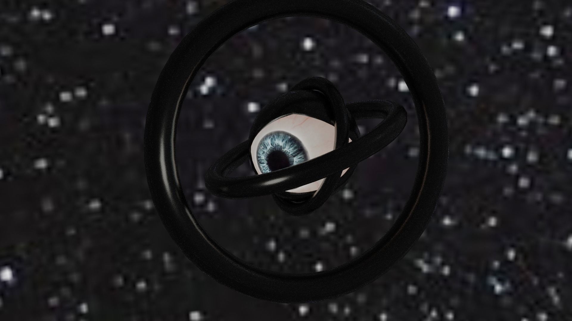 Spaceship with eye Low-poly 3D model_43