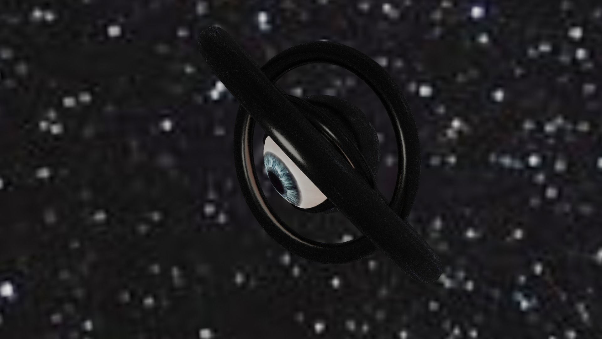 Spaceship with eye Low-poly 3D model_16