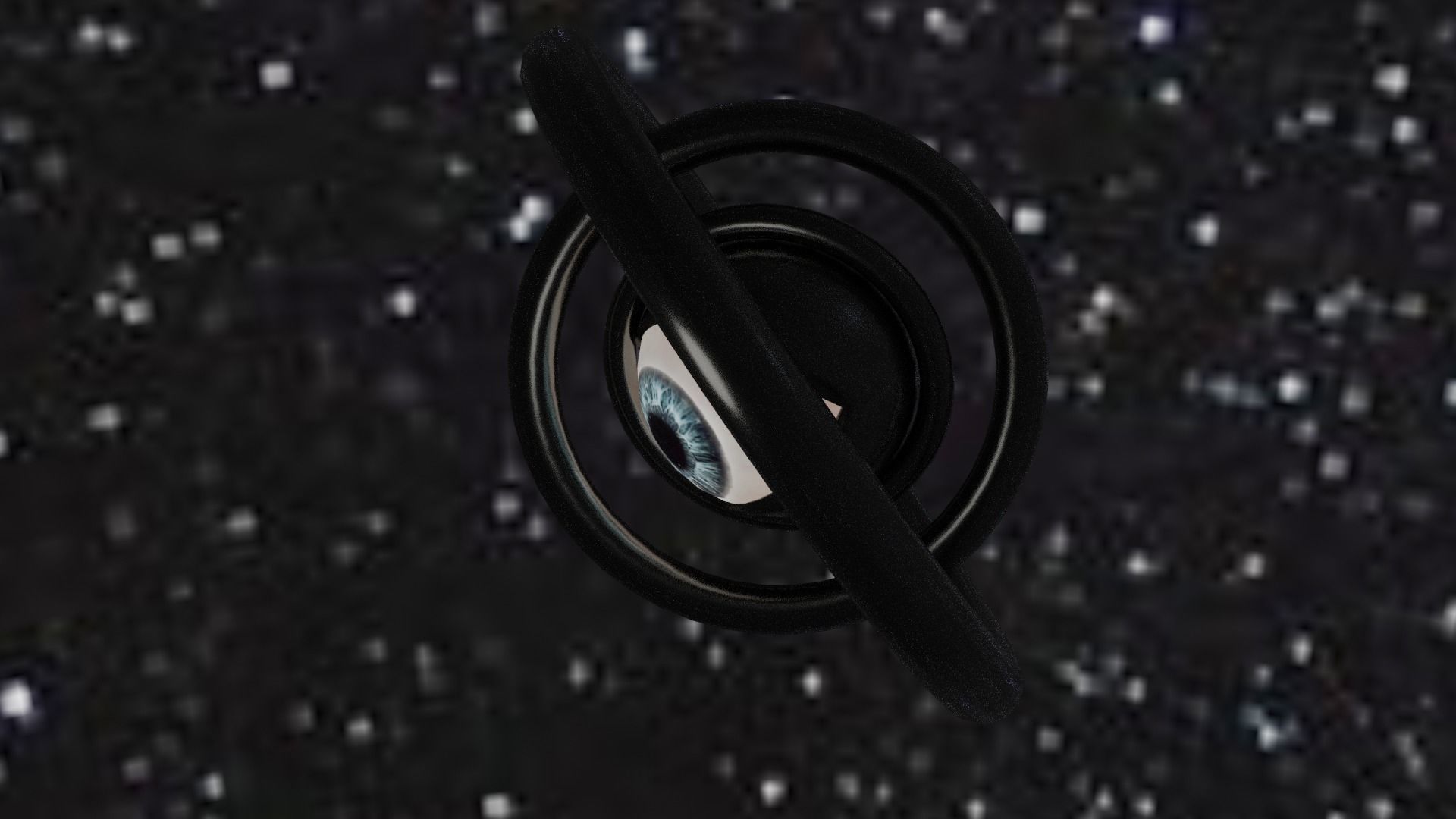 Spaceship with eye Low-poly 3D model_49