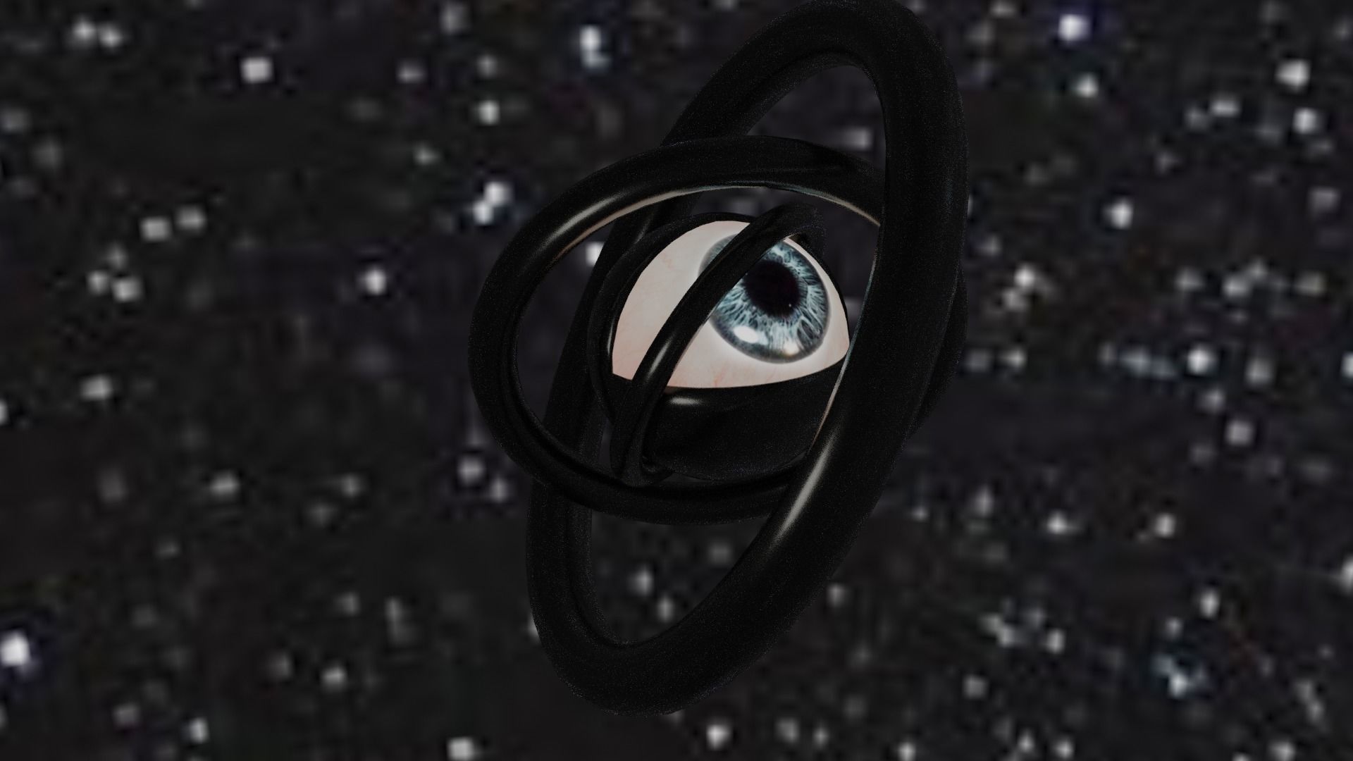 Spaceship with eye Low-poly 3D model_22