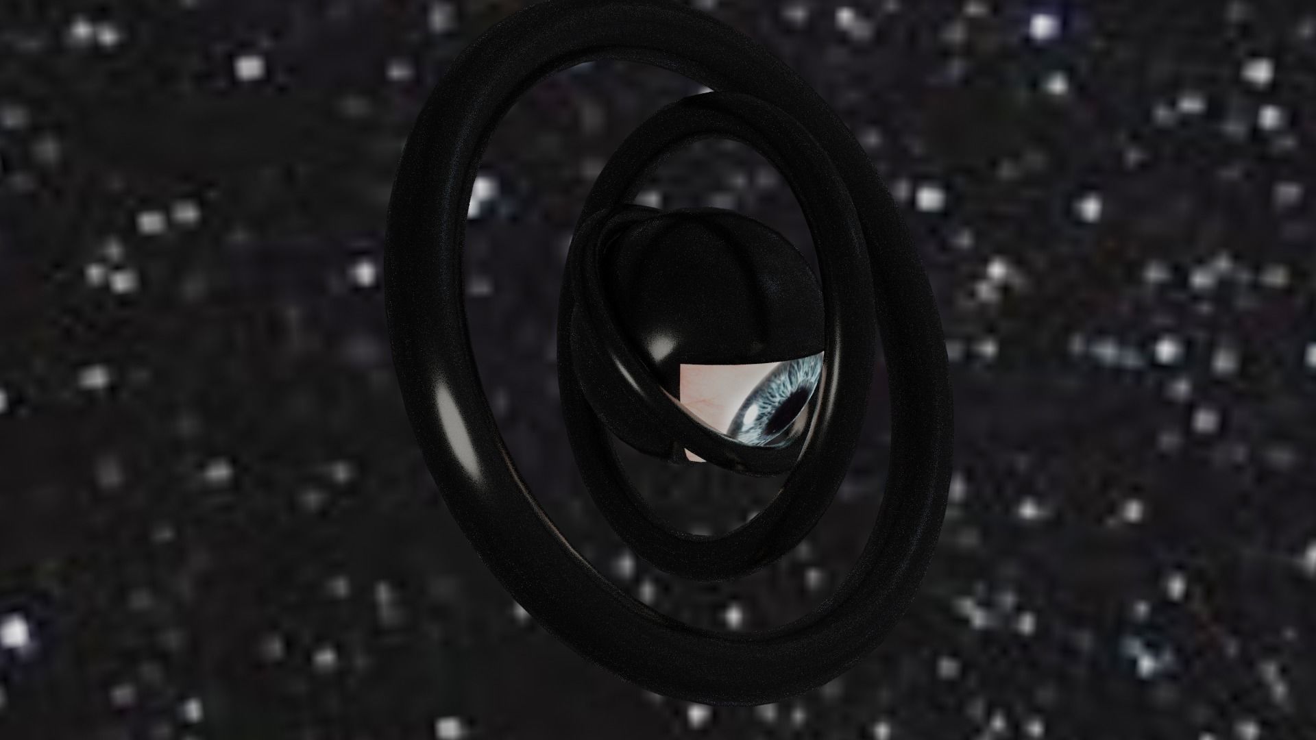 Spaceship with eye Low-poly 3D model_17