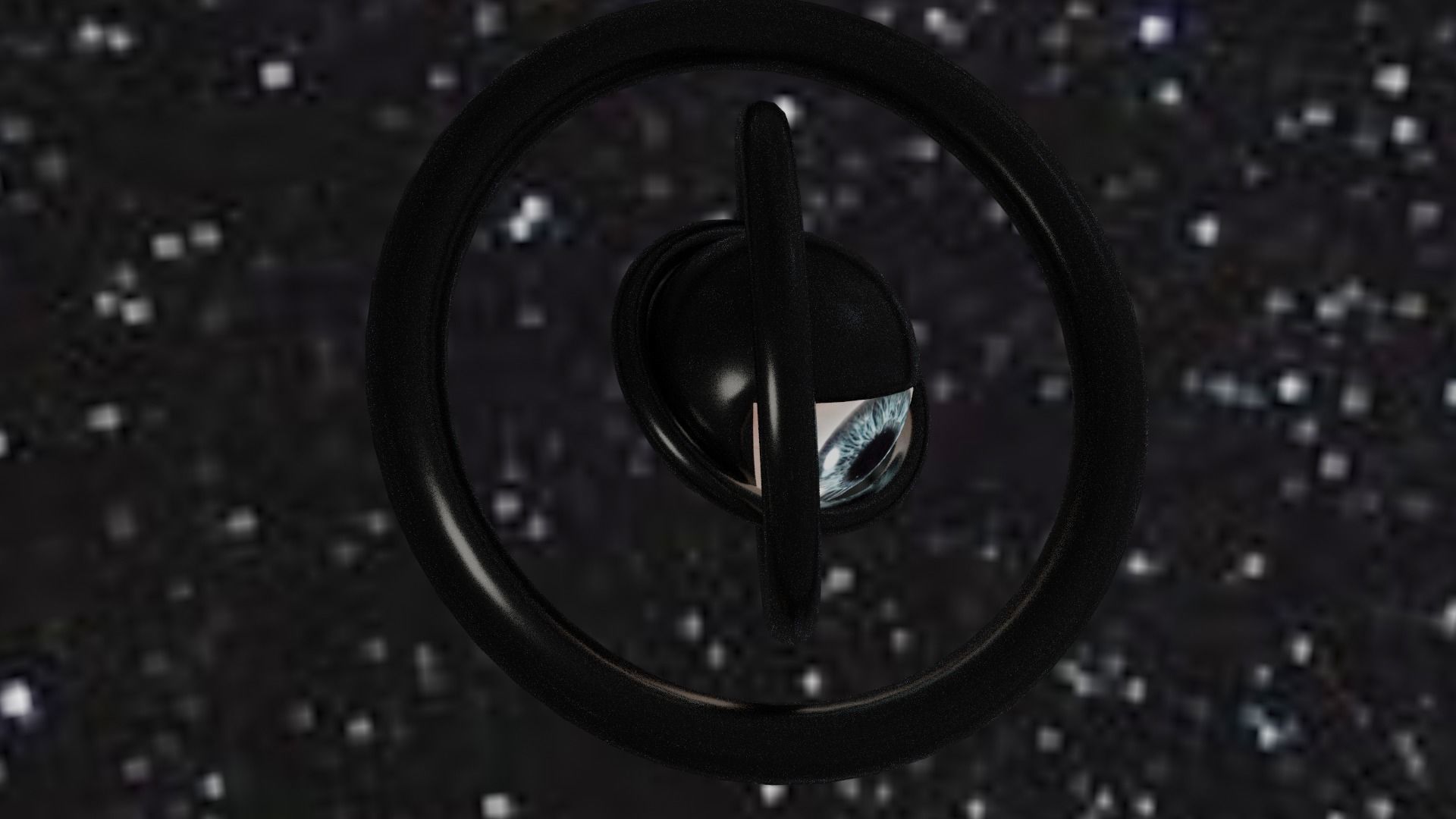 Spaceship with eye Low-poly 3D model_3