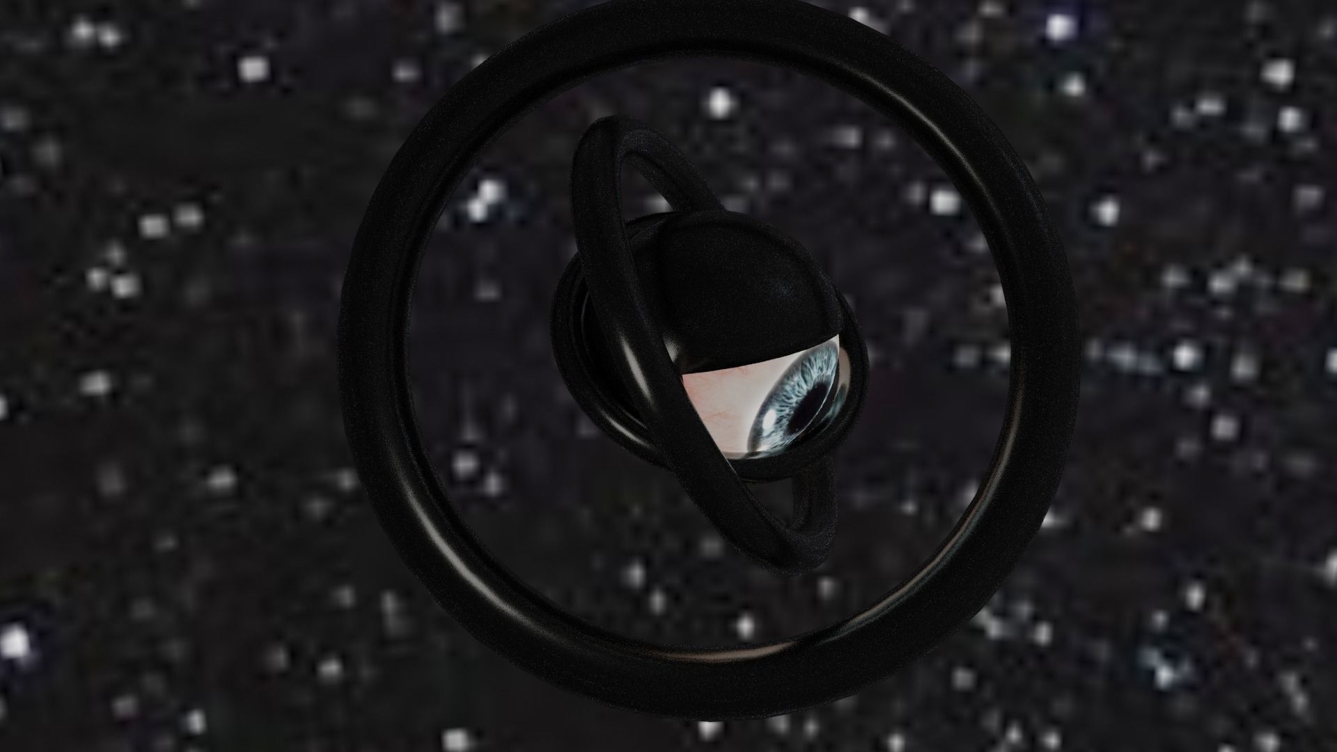 Spaceship with eye Low-poly 3D model_27