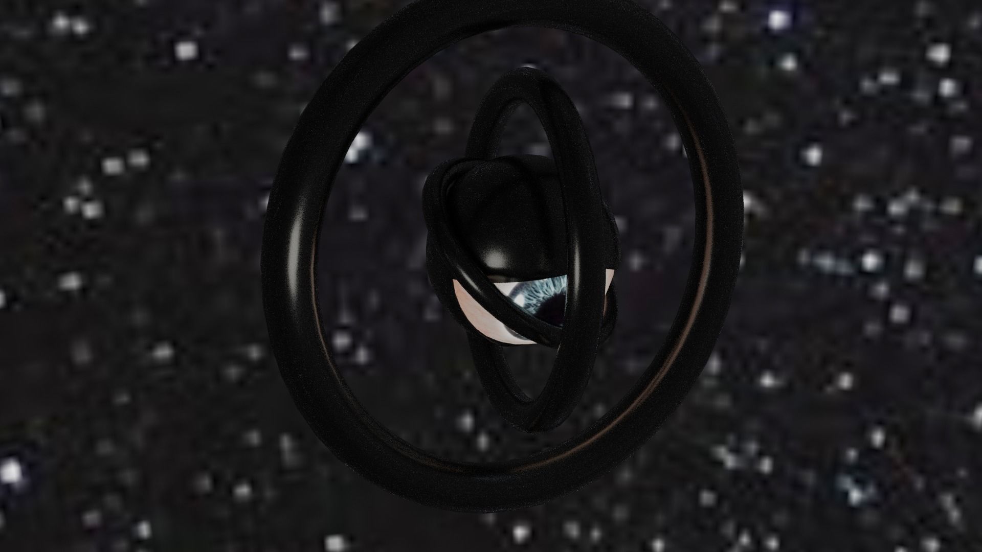 Spaceship with eye Low-poly 3D model_33