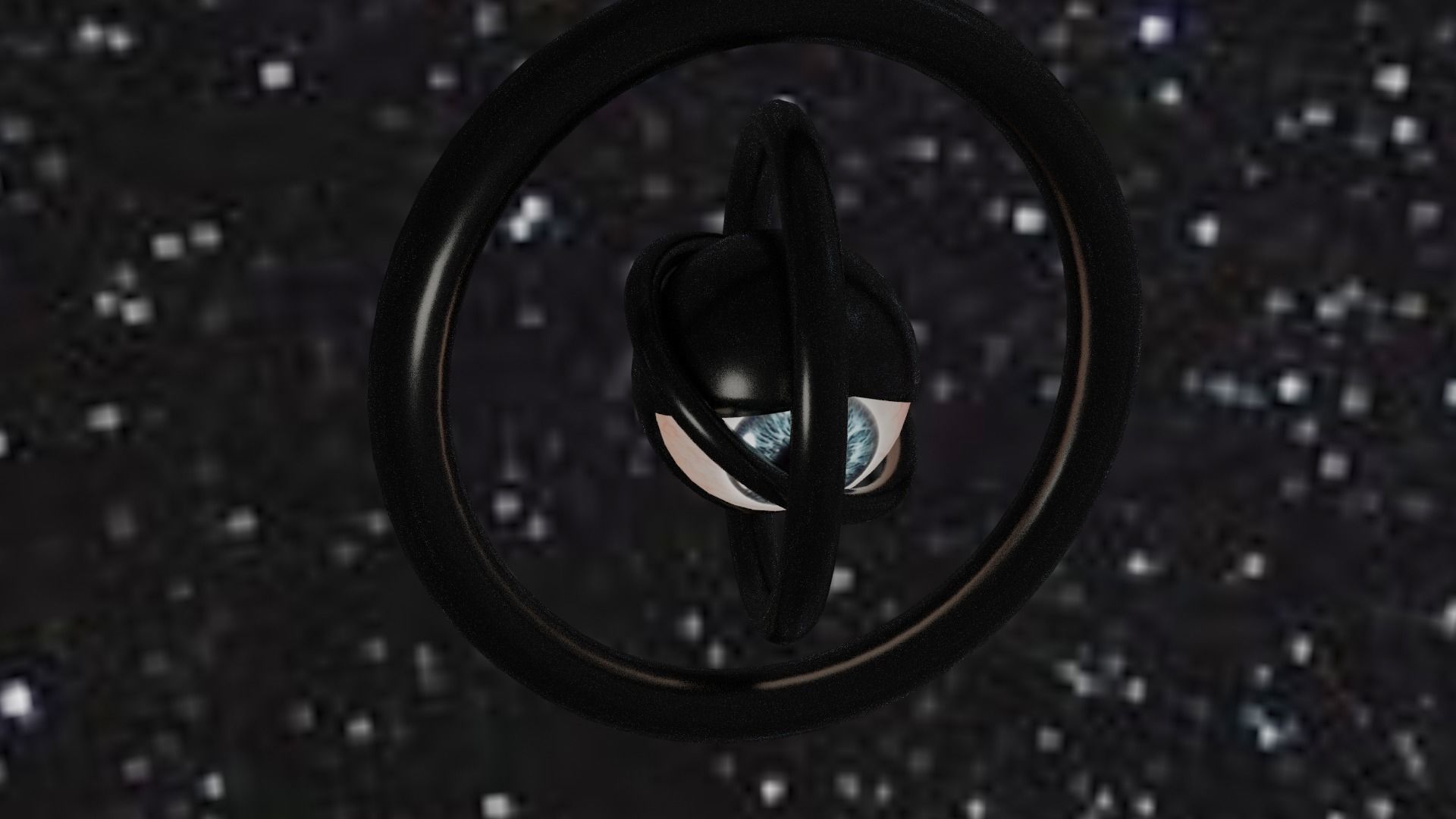 Spaceship with eye Low-poly 3D model_83