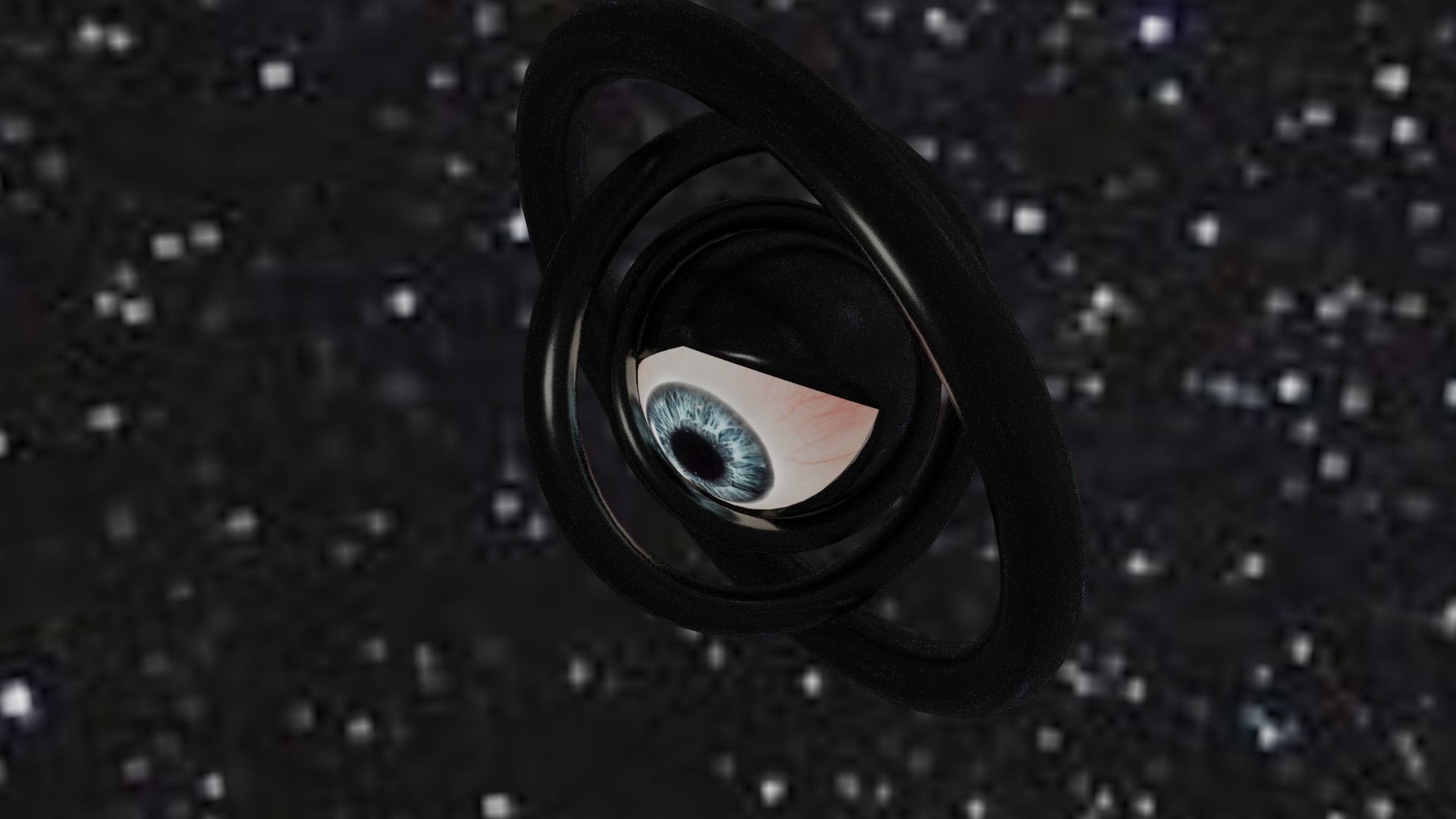 Spaceship with eye Low-poly 3D model_47