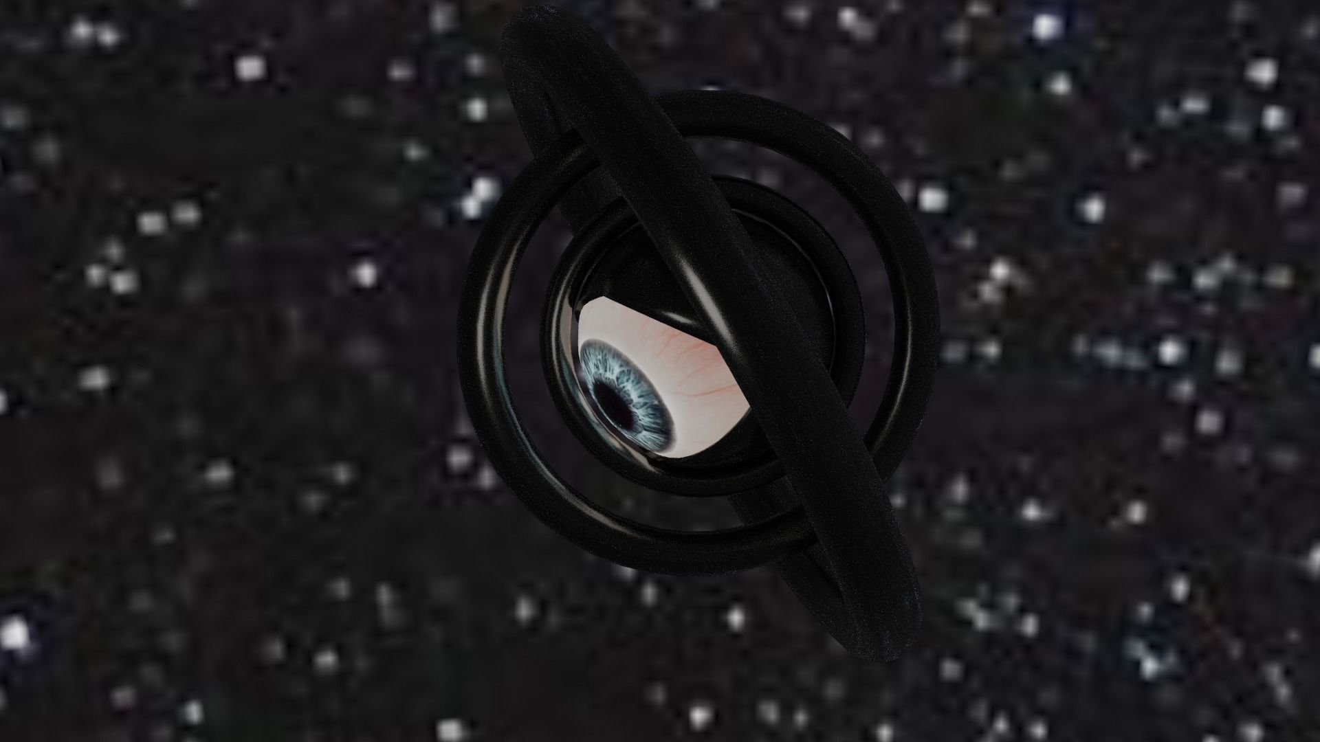 Spaceship with eye Low-poly 3D model_54