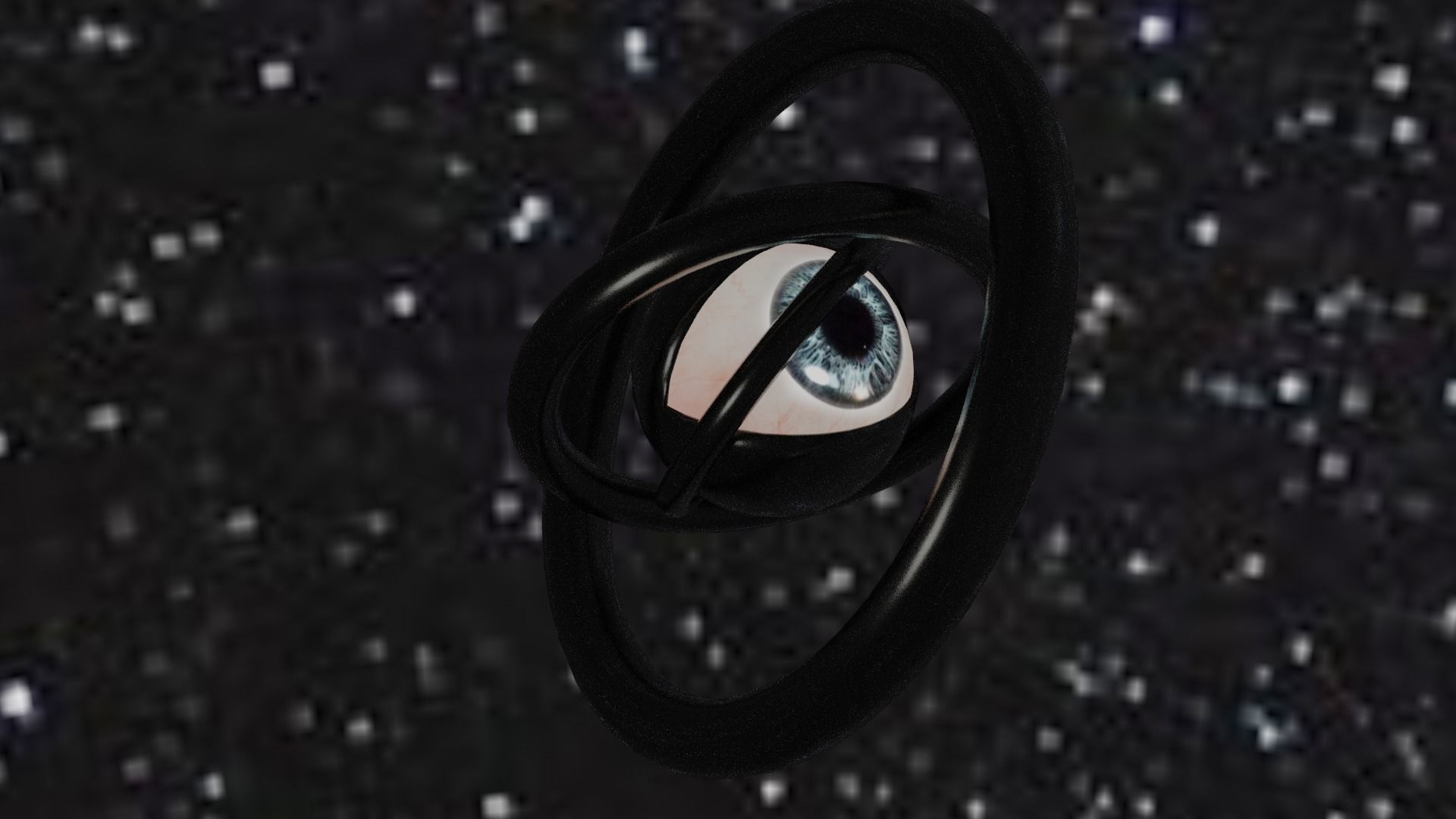 Spaceship with eye Low-poly 3D model_26