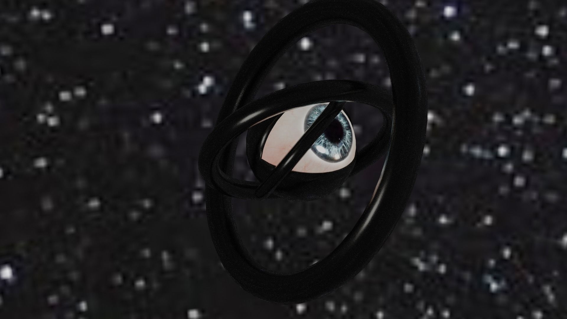 Spaceship with eye Low-poly 3D model_20