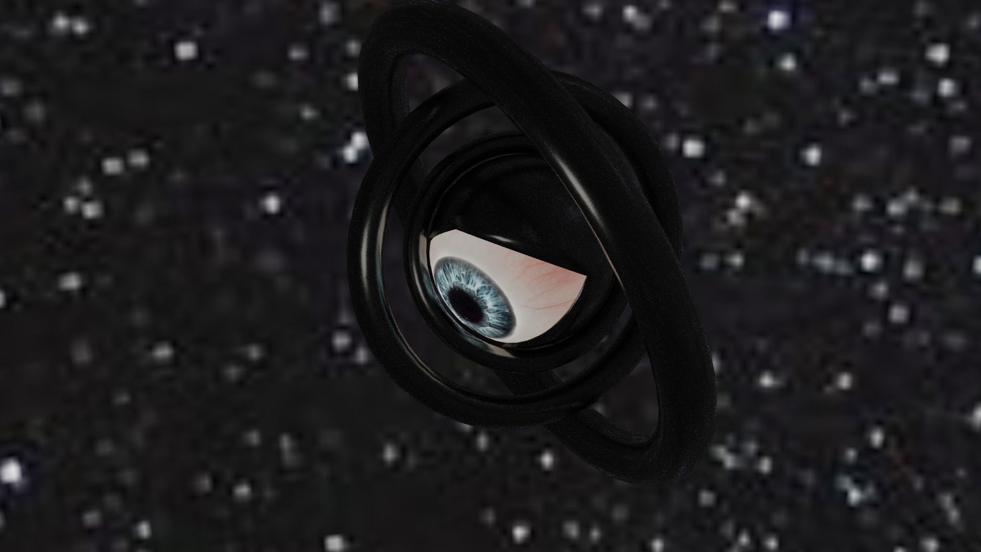 Spaceship with eye Low-poly 3D model_67