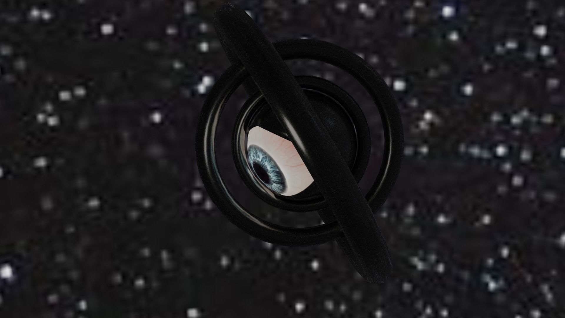 Spaceship with eye Low-poly 3D model_37