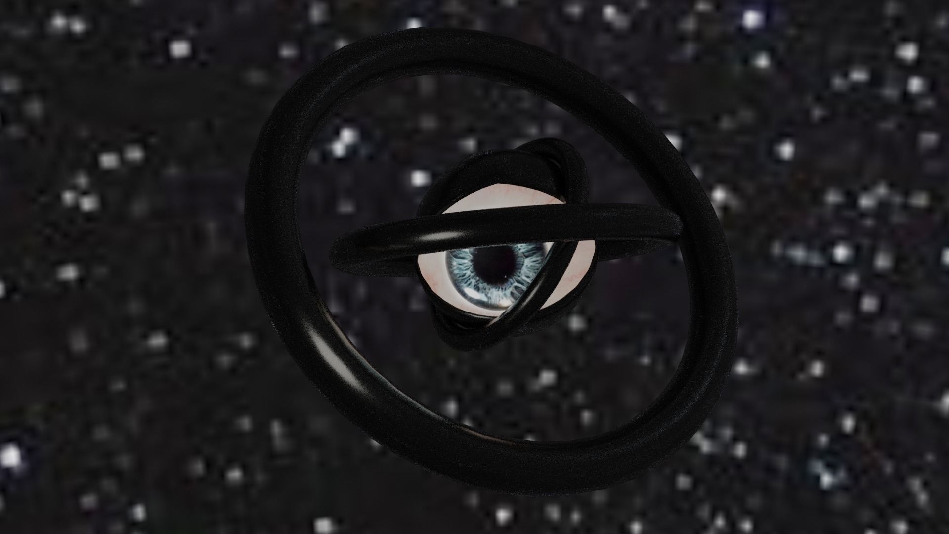 Spaceship with eye Low-poly 3D model_6