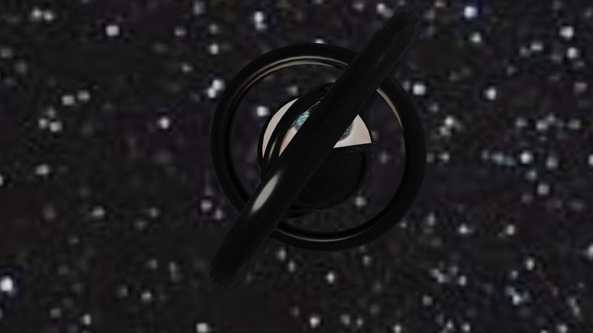 Spaceship with eye Low-poly 3D model_52