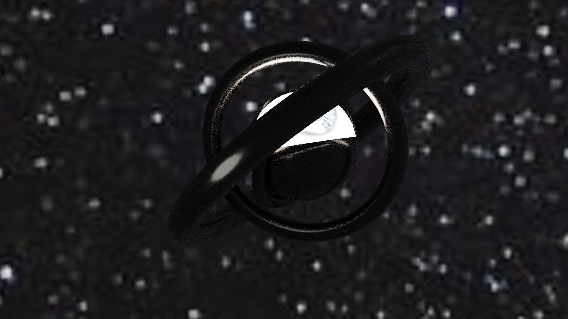 Spaceship with eye Low-poly 3D model_75