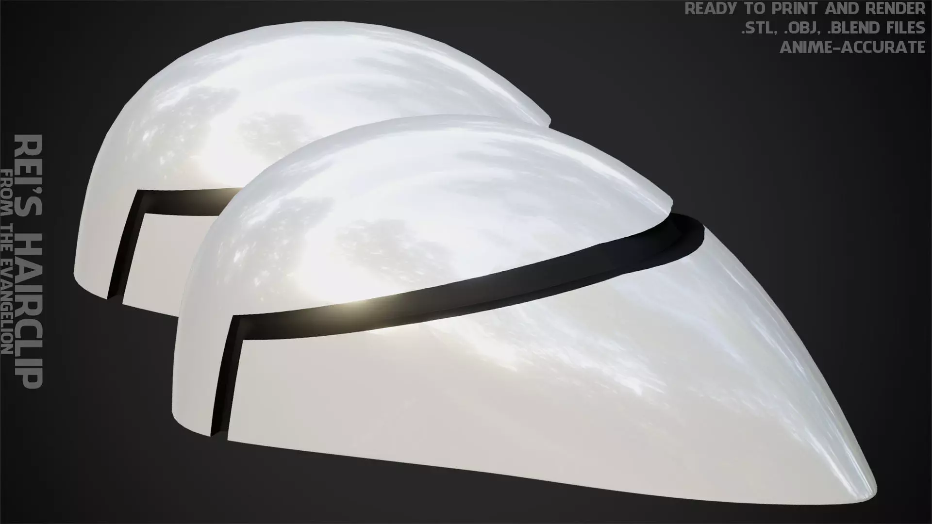 Evangelion Rei Hairclip for Cosplay 3D print model