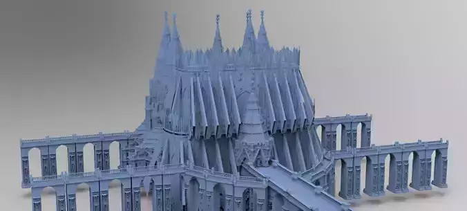 Angelic Cathedral Palace Baroque gothic 3 3D model