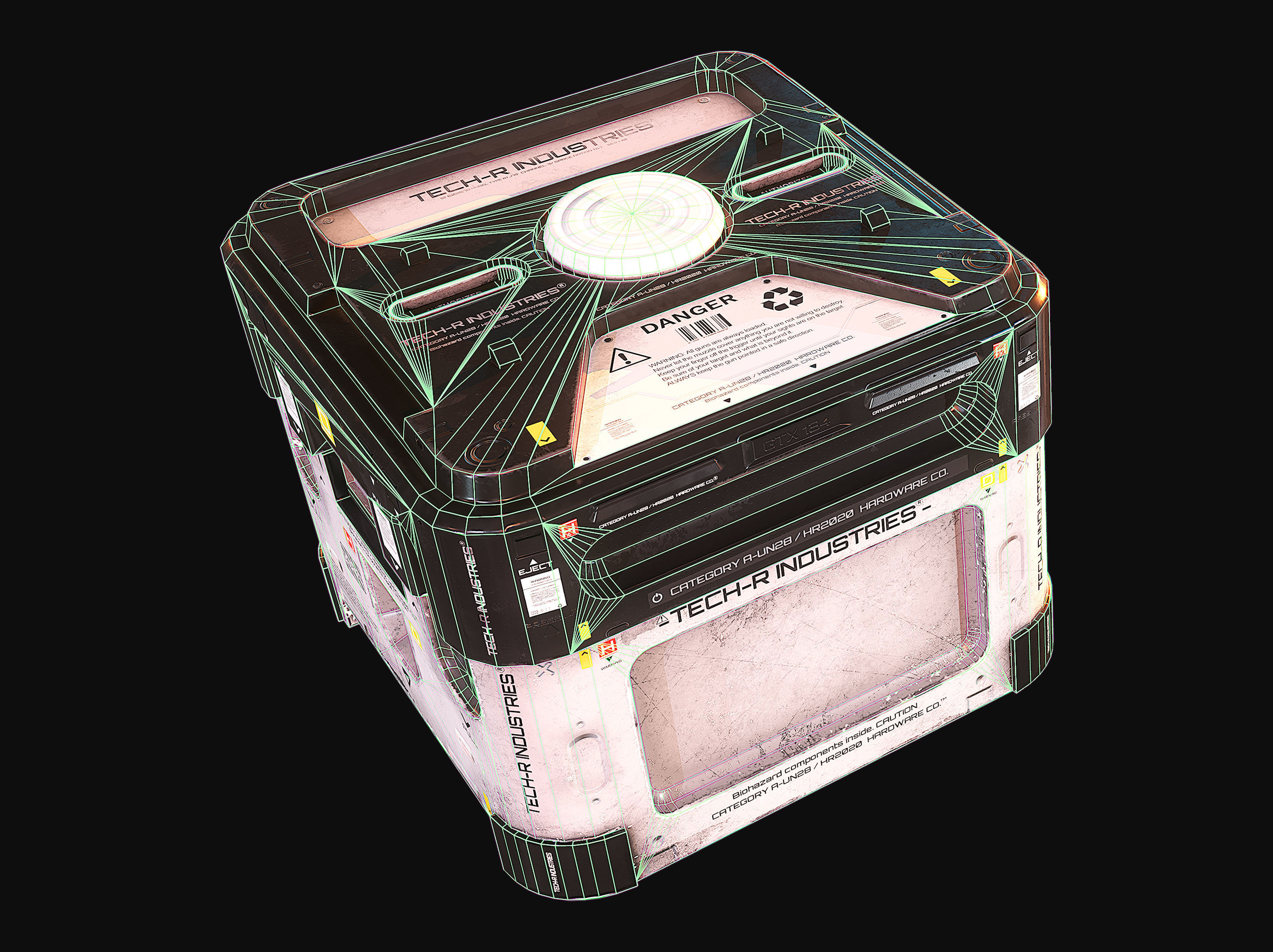 PBR Game Ready Sci-Fi Crate 3D Asset Low-poly 3D model_2