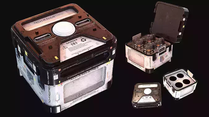 PBR Game Ready Sci-Fi Crate 3D Asset Low-poly 3D model PBR Game Ready Sci-Fi Crate 3D Asset Low-poly 3D model