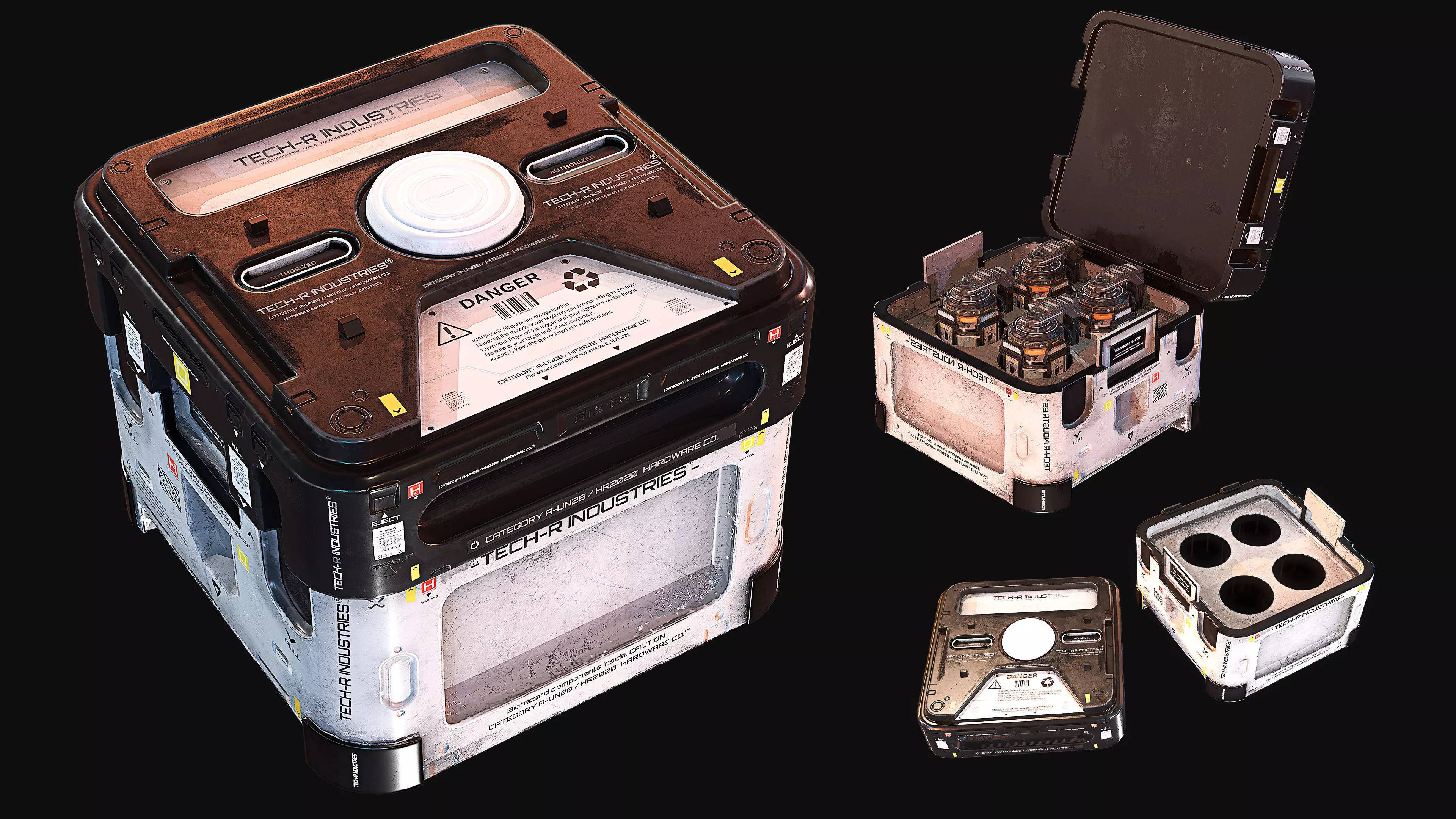 PBR Game Ready Sci-Fi Crate 3D Asset Low-poly 3D model_0