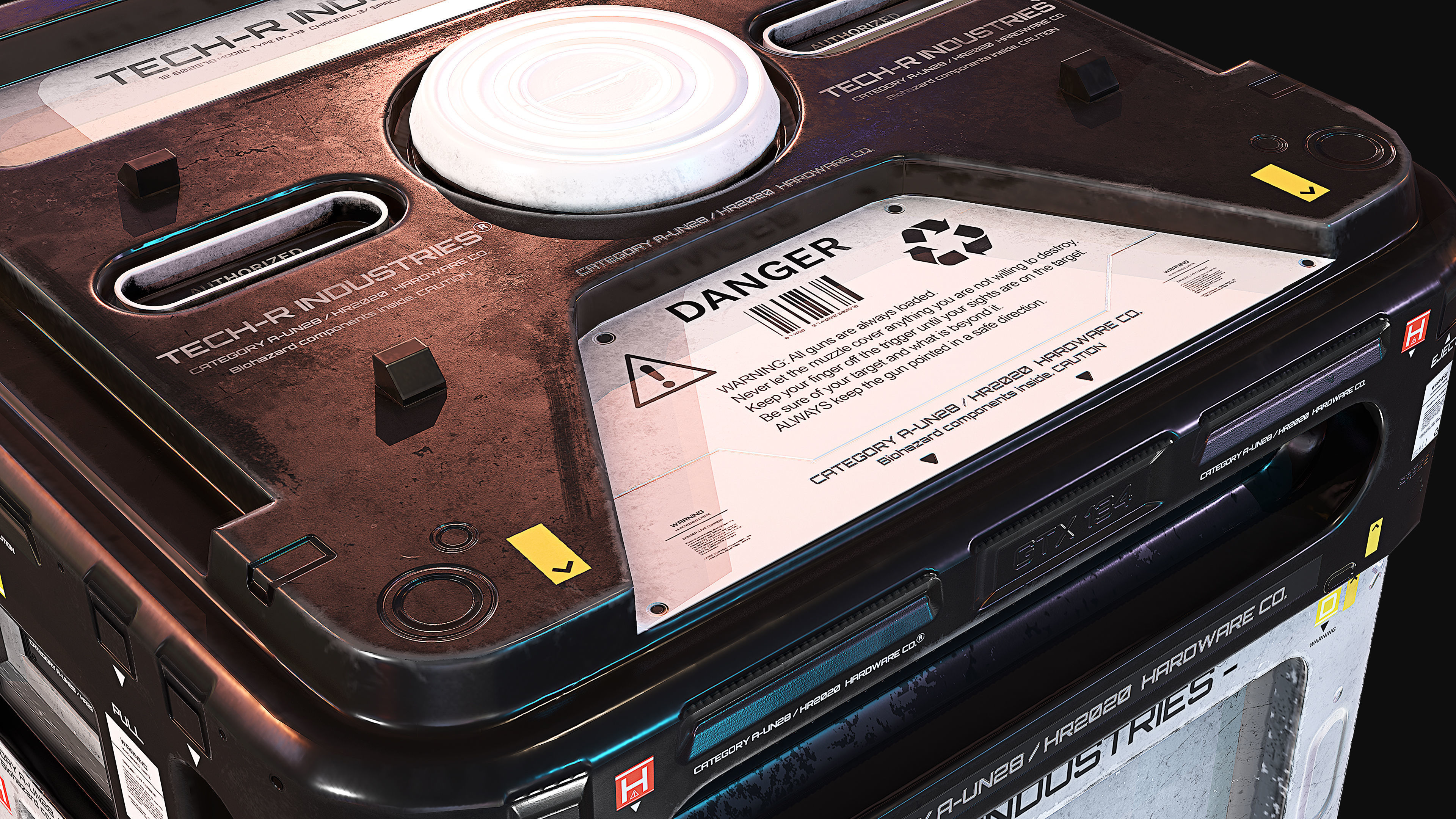 PBR Game Ready Sci-Fi Crate 3D Asset Low-poly 3D model_1