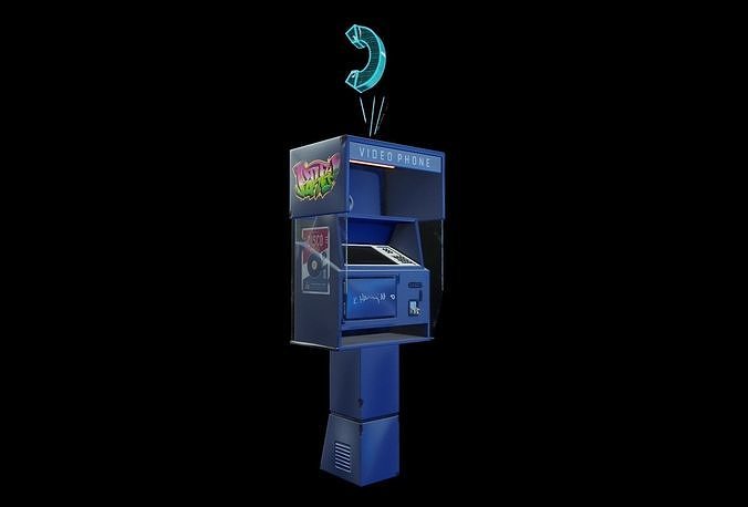 SciFi Phone Booth - Tutorial Included Low-poly 3D model