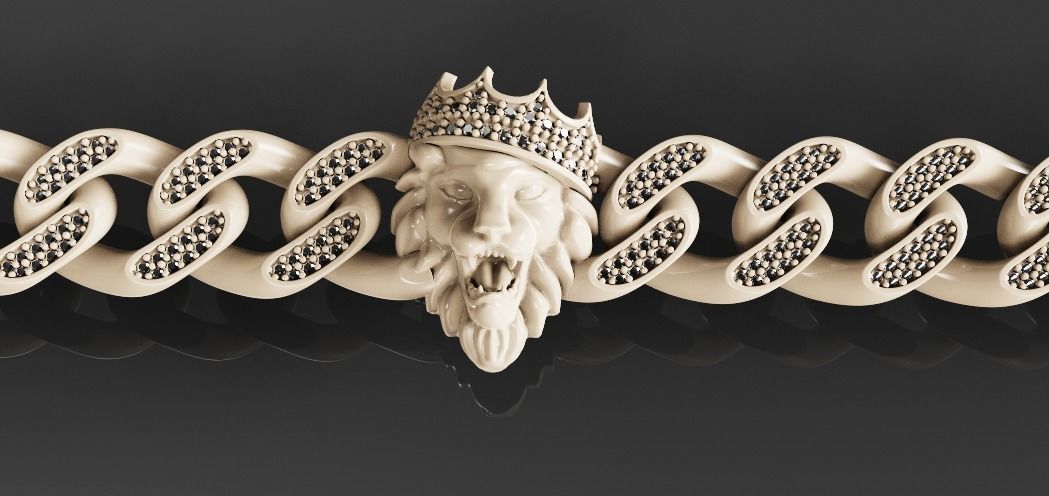 lion bracelet 3D print model_7