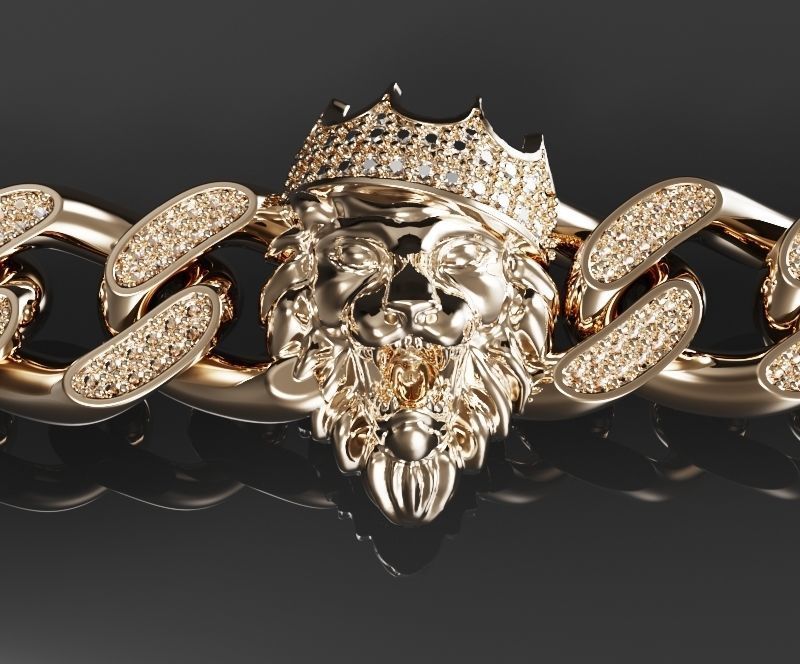 lion bracelet 3D print model_1