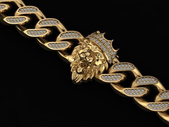 lion bracelet 3D print model_6