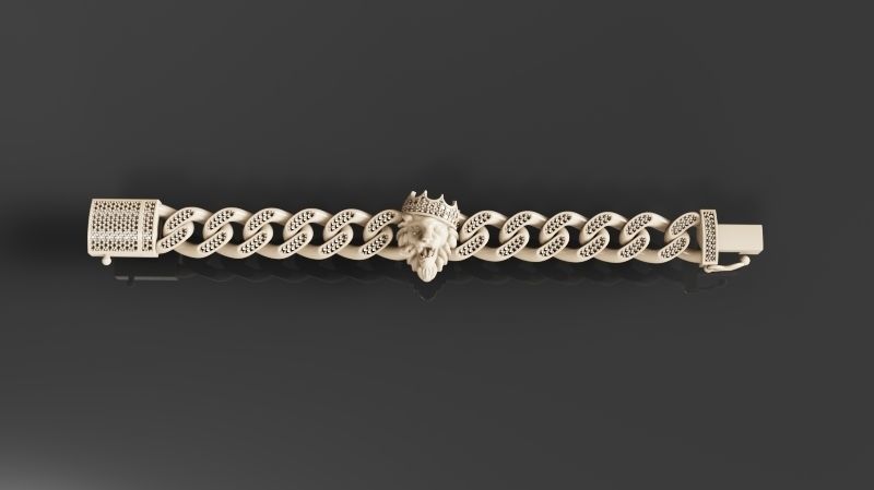 lion bracelet 3D print model_8