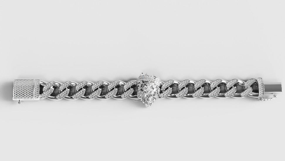 lion bracelet 3D print model_4